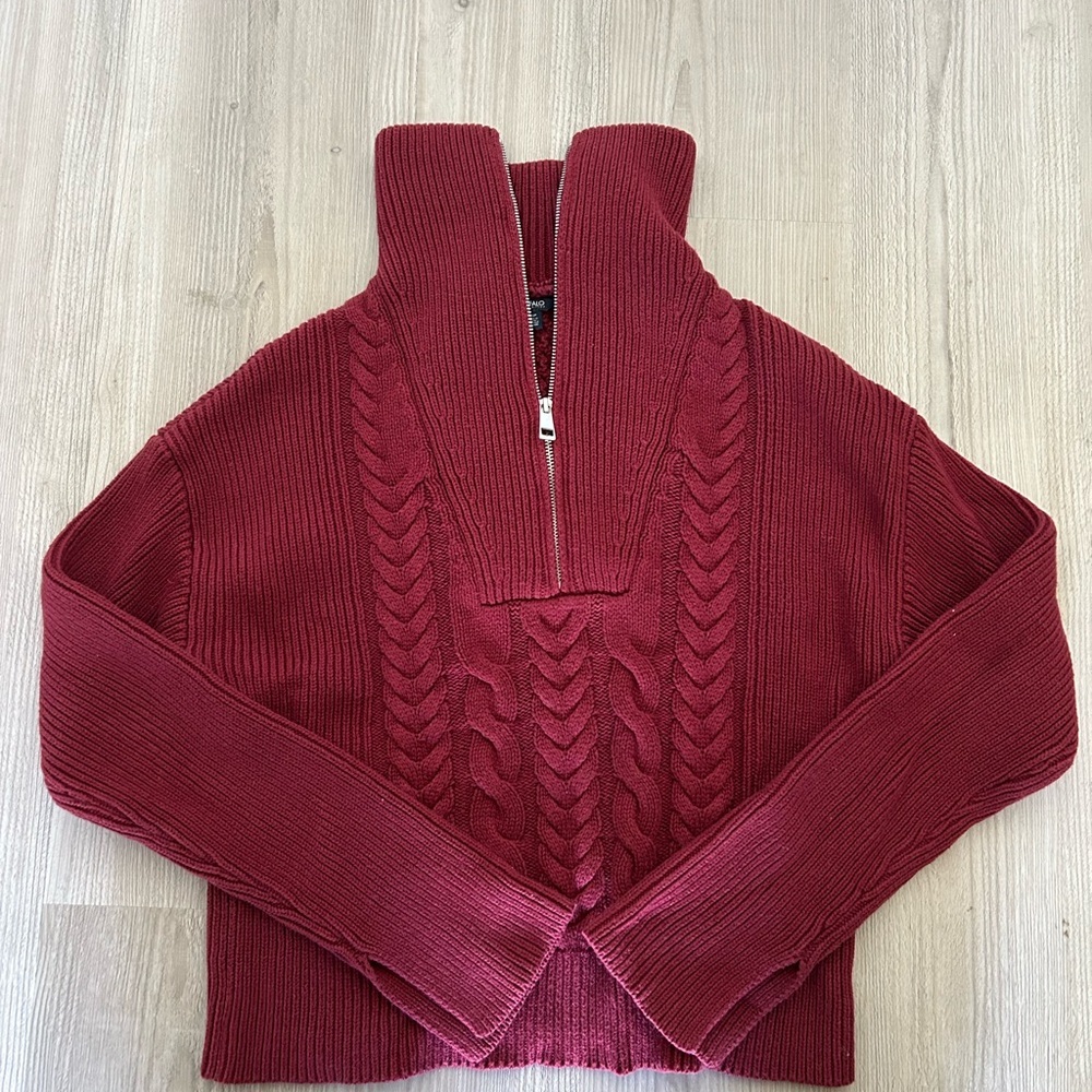 Sorella Dark Red Cable Knit Long Sleeve Sweater​ - Picture 7 of 15